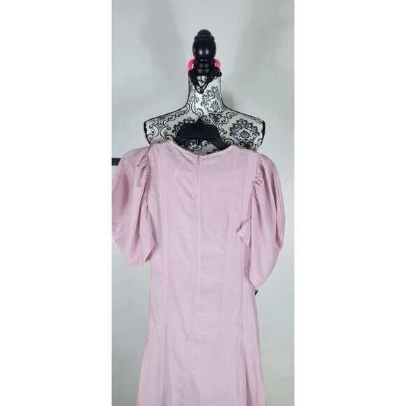 Anthropologie Chic Pink Knee Lenght Puff Sleeve Dress Size 00 NWT - Picture 6 of 16